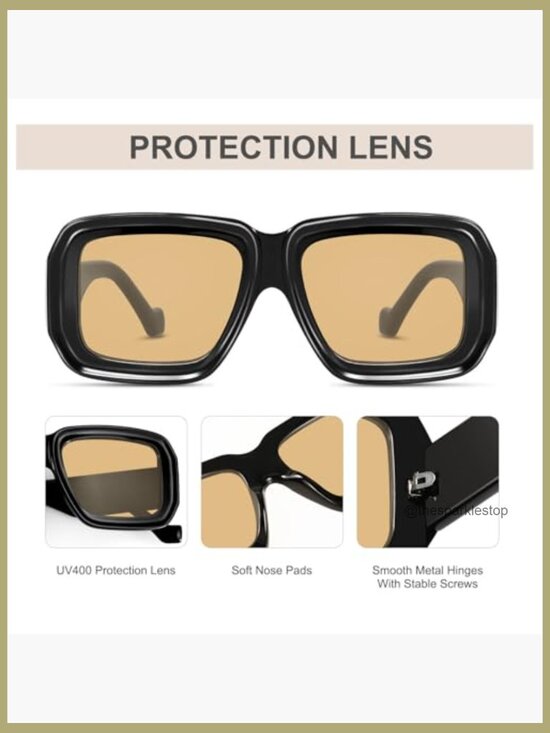Vintage Oversized Square Sunglasses UV400 Big Large Retro Sun Glasses